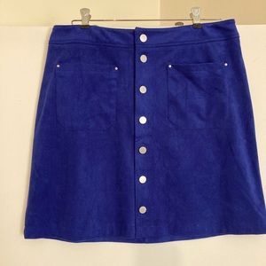 Ultra suede royal blue mini skirt